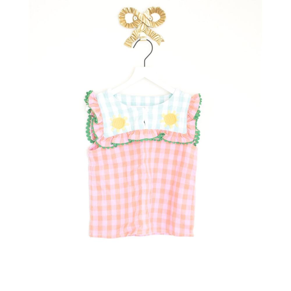 Stella McCartney Gingham Sunshine Embroidery Shirt / 6